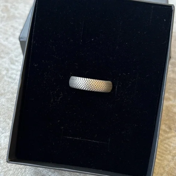 Brand New Sterling Silver 925 Snakeskin Wedding Band Ring Handcrafted Minimalist